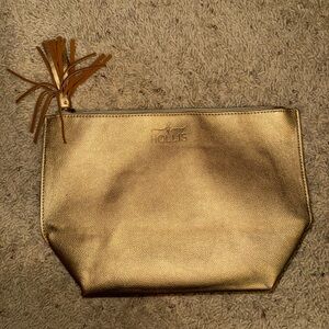 Luxurious Gold Cosmetic Bag with Tassel